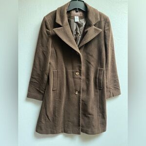 Chadwick’s Collection brown wool cashmere trench coat Sz 8